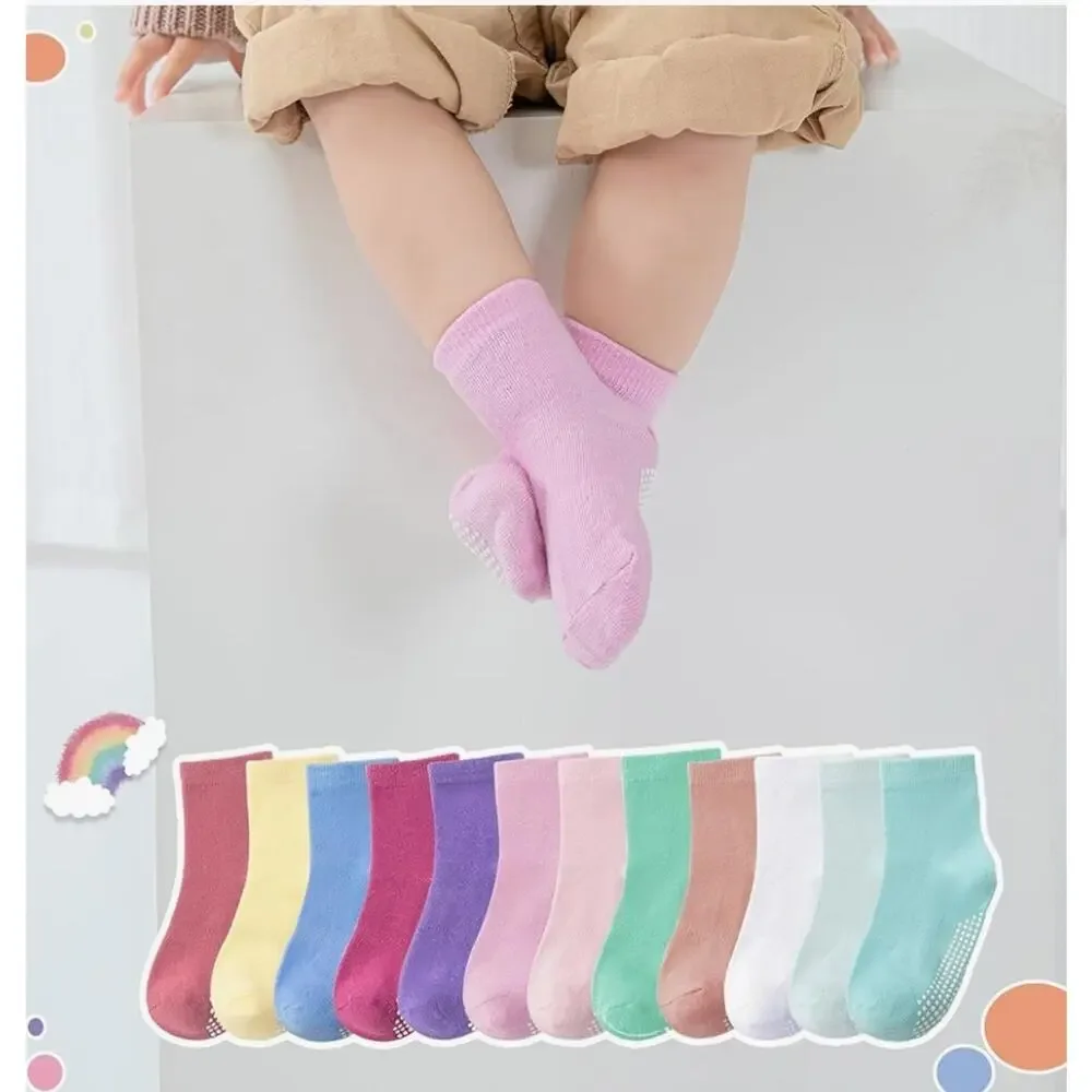 Baby Toddler Socks Grip Non Slip Boys Girls Cotton 12 Pack for Kids Ankle...